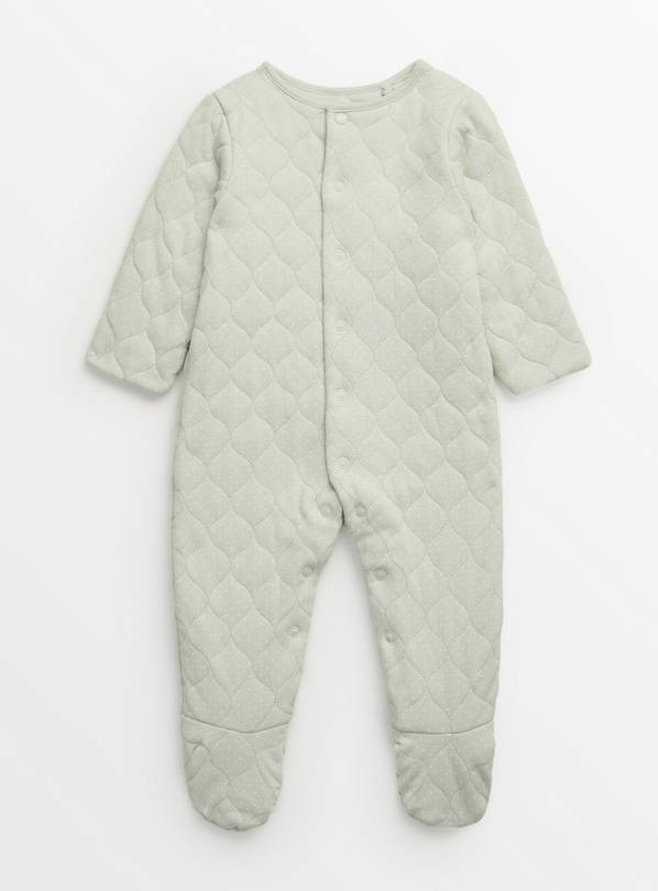 Sage Green Spot Print Quilted 2.5 Tog Sleepsuit Up to 3 mths